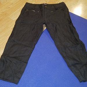 Calvin Klein Size 0 Grey Cloth Capri 100% Linen